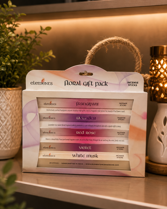 Elements Floral Fragrances Incense Gift Pack - Perfect for Relaxation and Aromatherapy