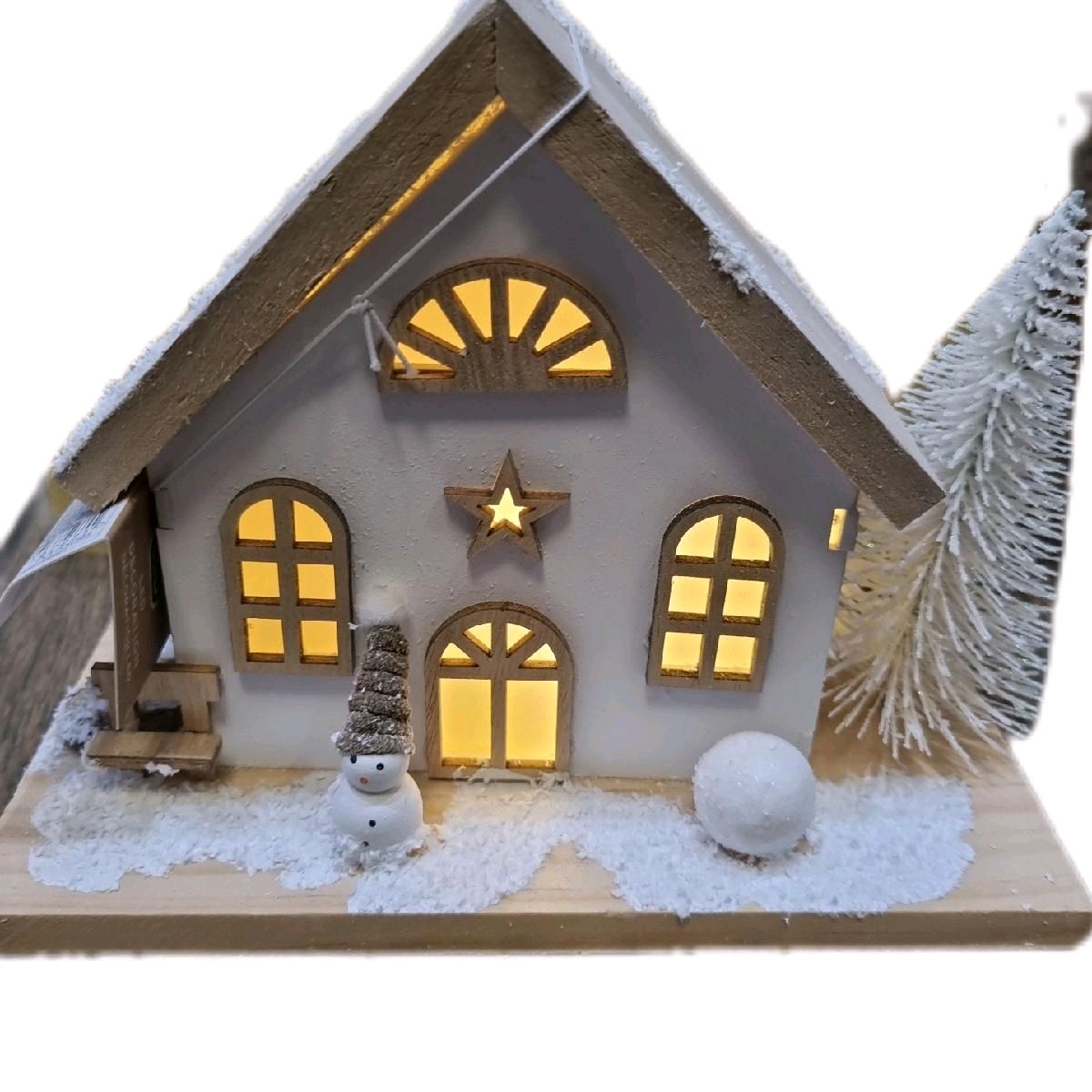 LED Festive House Ornament - Perfect for Home Decorations Decorative Wooden