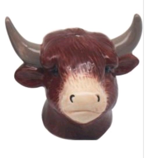 Highland Cow Salt & Pepper Pots - Kitchen Seasoning Utensils Rustic