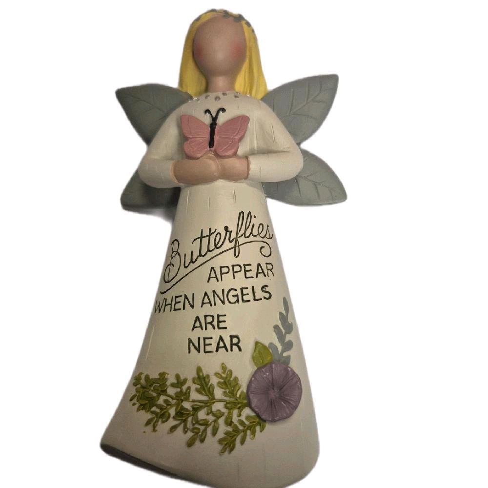Angel With Butterfly Home Decor Ornament - 'Butterflies Appear When Angels Are Near' Inspirational Quote Decor Gift Decorative