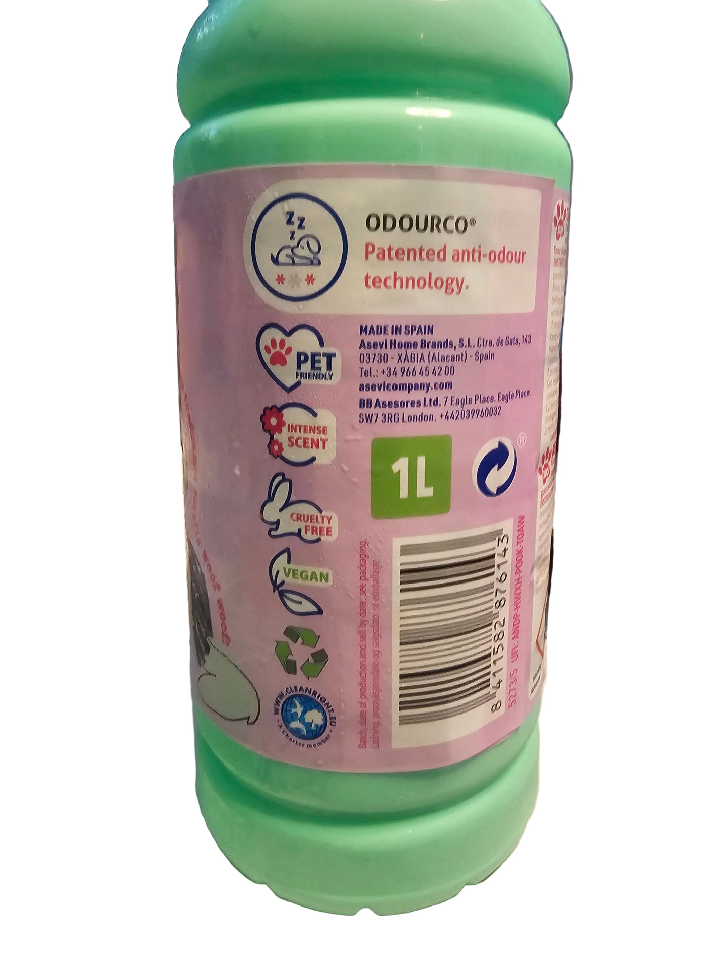 Asevi Pet Concentrated Floor Cleaner, 1L bottle.