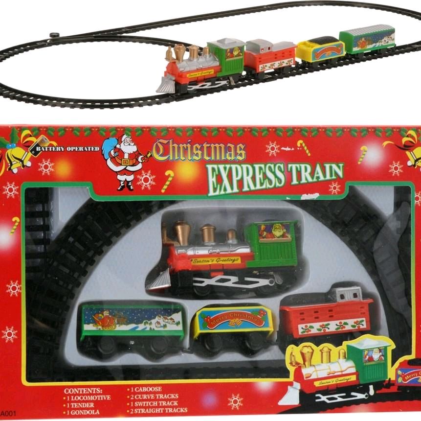 Christmas Train Set with 3 Carriages - 9pcs - Gifts Decor Ornaments