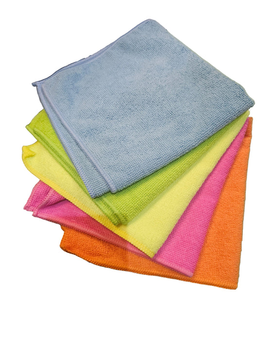 Pack of 5 large microfiber cleaning cloths