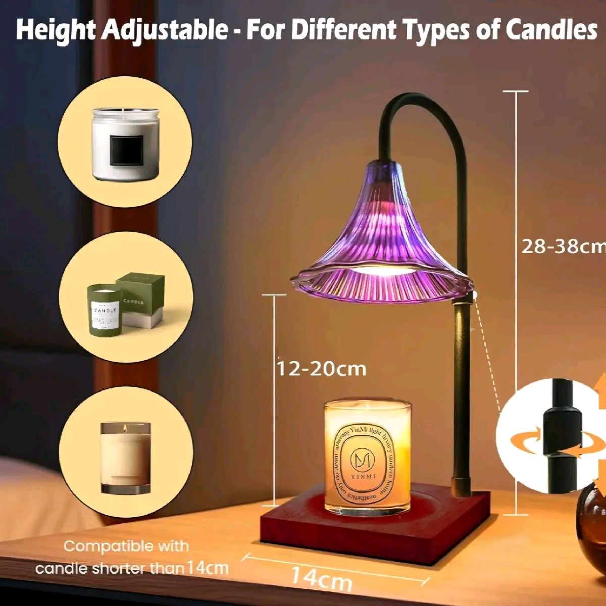 purple Candle Warmer Lamp for Home