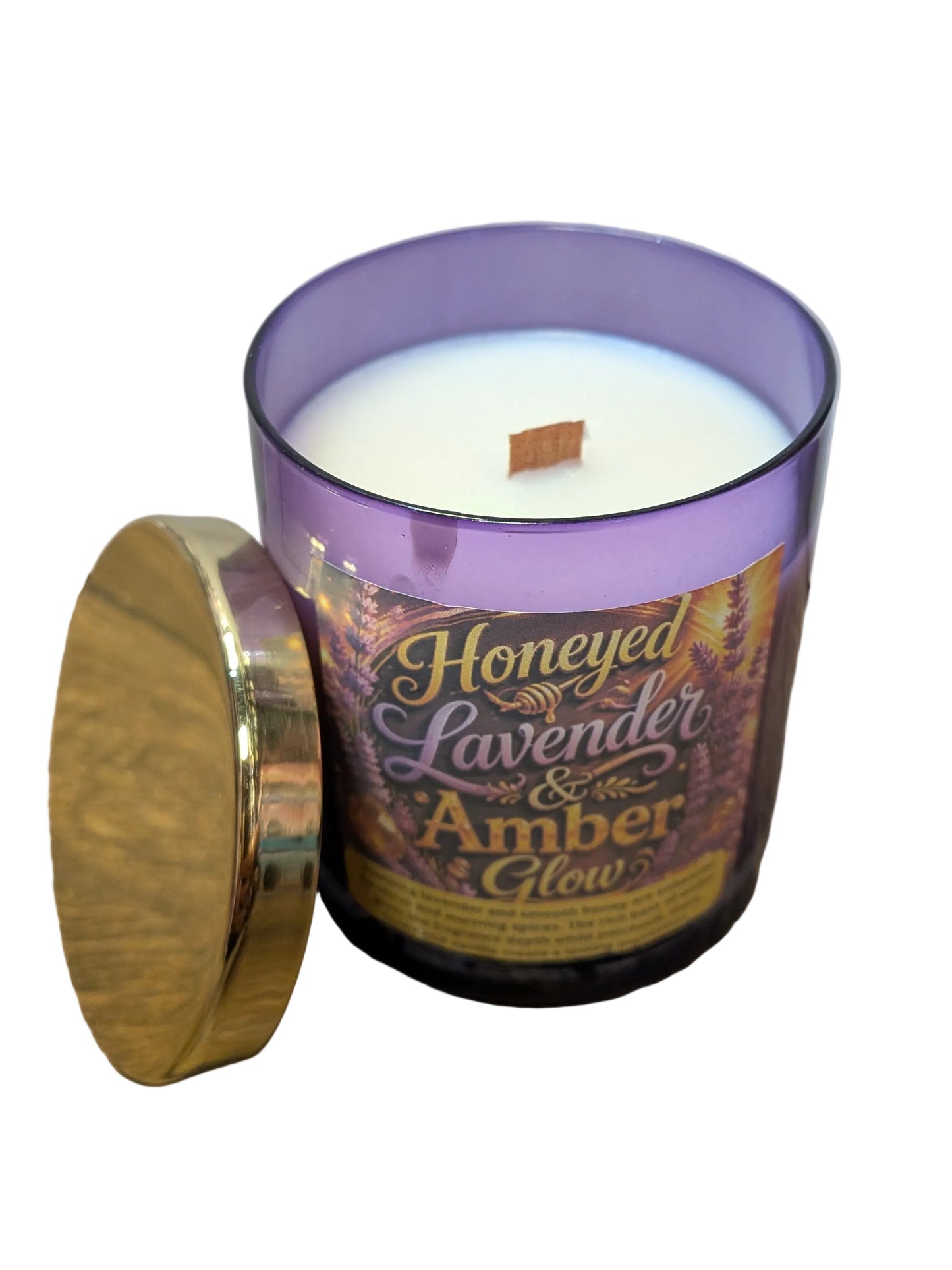 Honeyed Lavender & Amber Glow Wooden Wicked Candle
