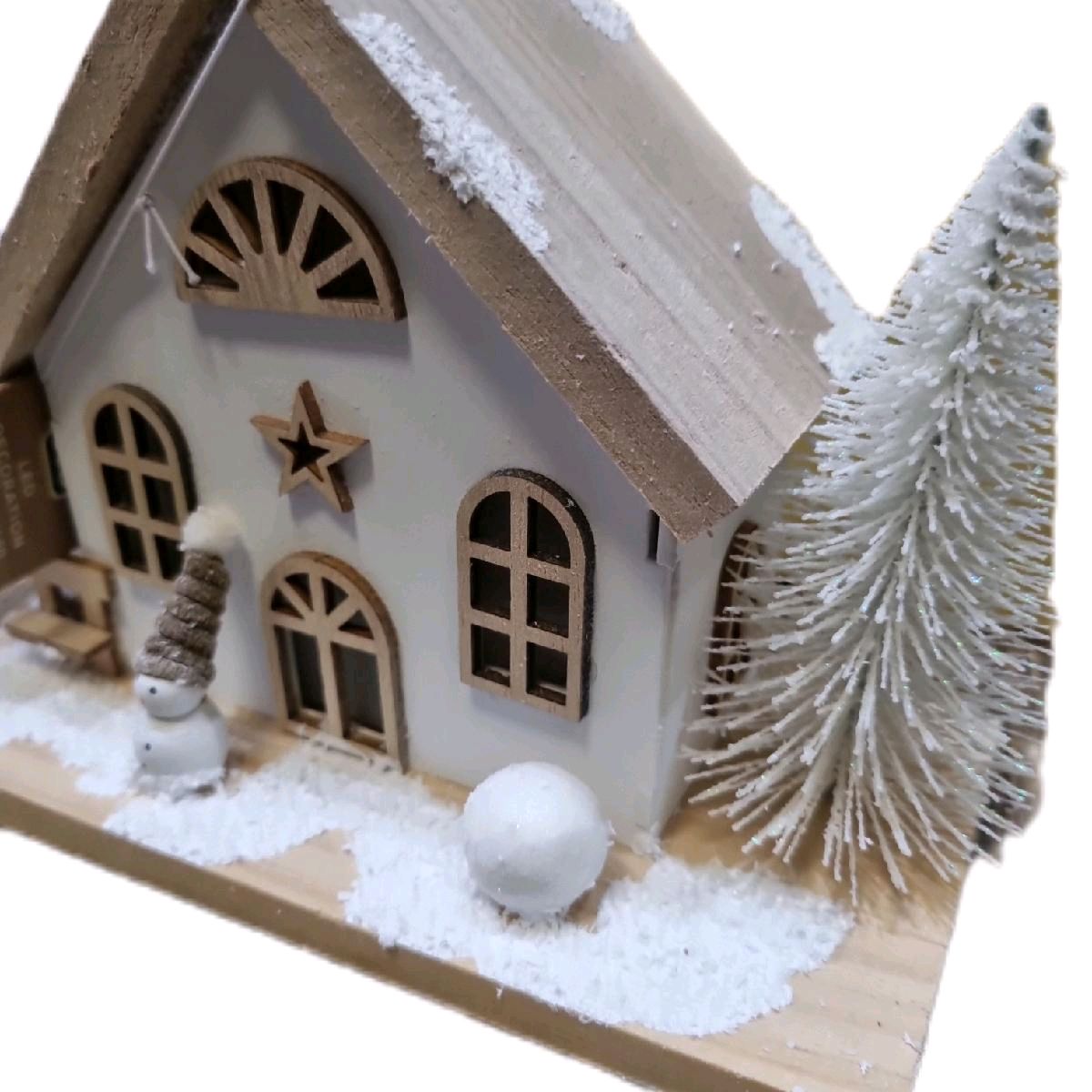 LED Festive House Ornament - Perfect for Home Decorations Decorative Wooden