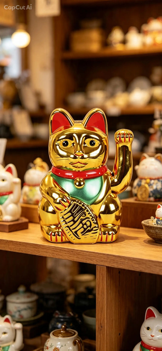 6 Inch Gold Money Cat