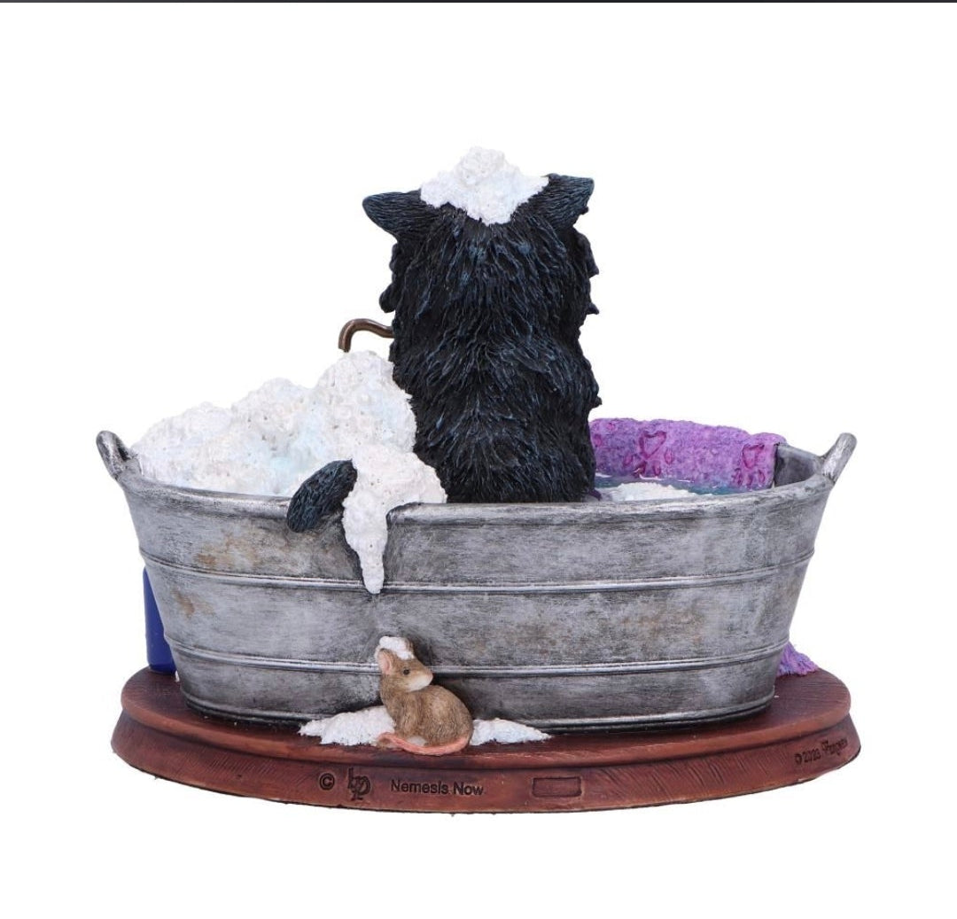 Black Cat Bath Time Figurine by Lisa Parker 13.5cm