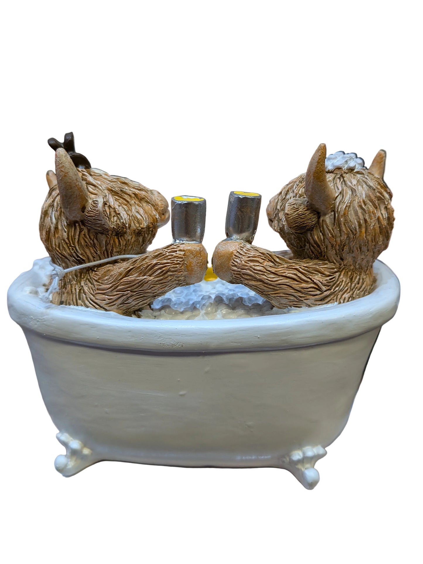 Bath Time Romance Highland cow figure