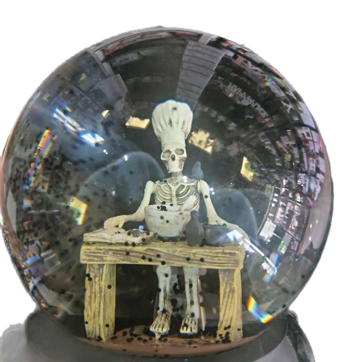 Halloween snowglobe with skeleton  chef