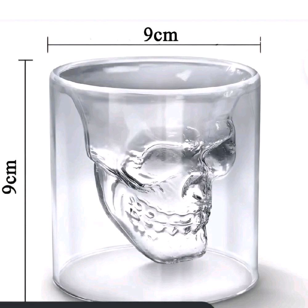 Whiskey Glass Crystal Skull Shot Glass Wine Beer Cocktails Cup, 250ml Drinkware Tumblers
