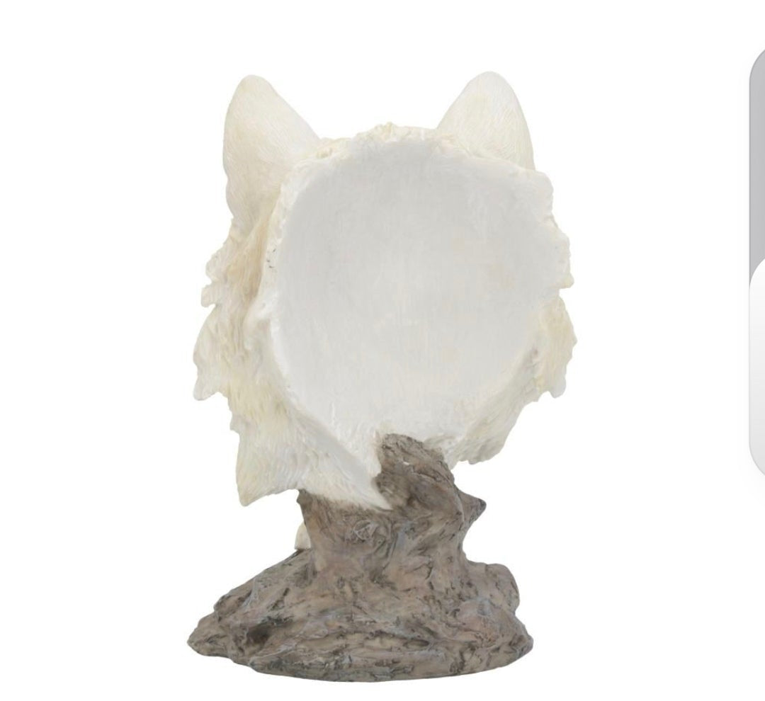 Snow Searcher White Wild Wolf Bust 16cm