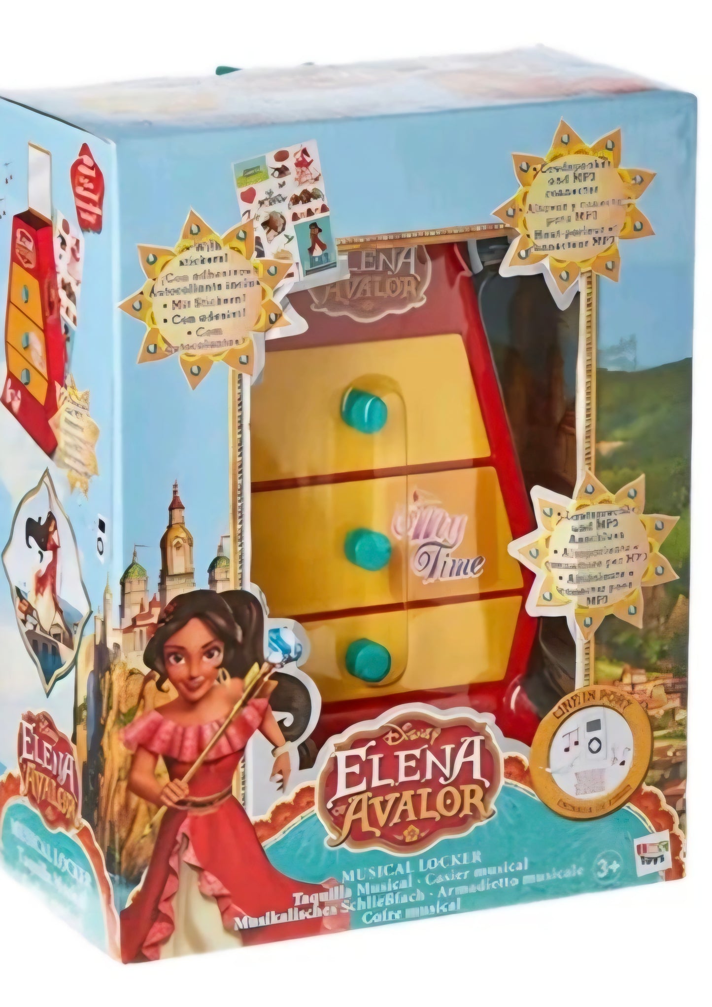 Disney Elena of Avalor Musical Locker, featuring a red and yellow design with three drawers.