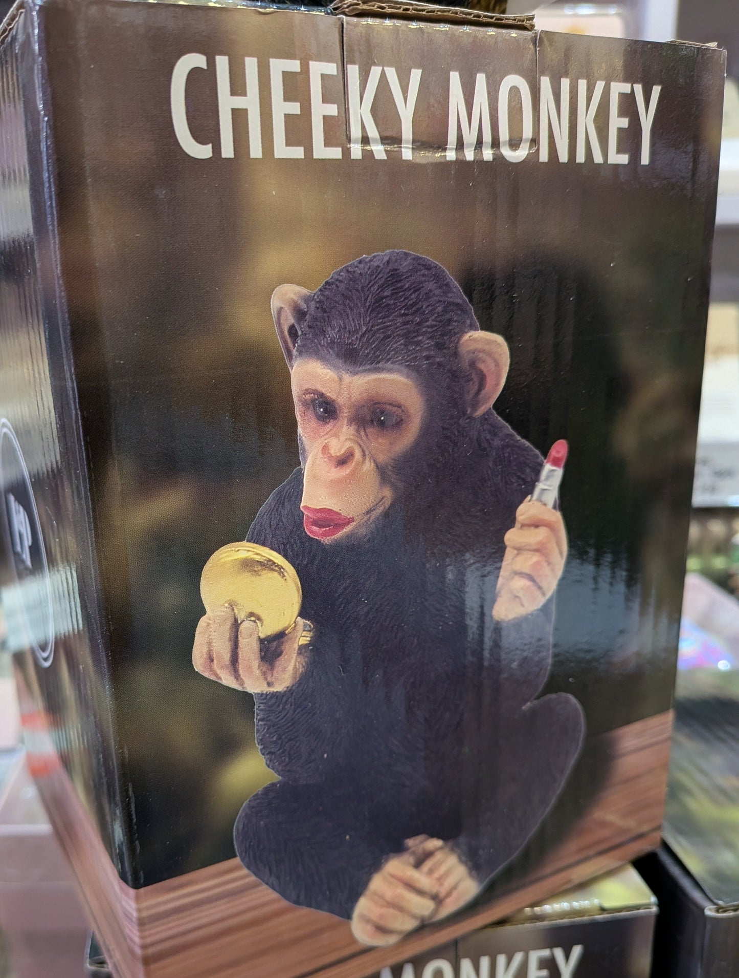 Cheeky Monkey with Lipstick and mirror Statue