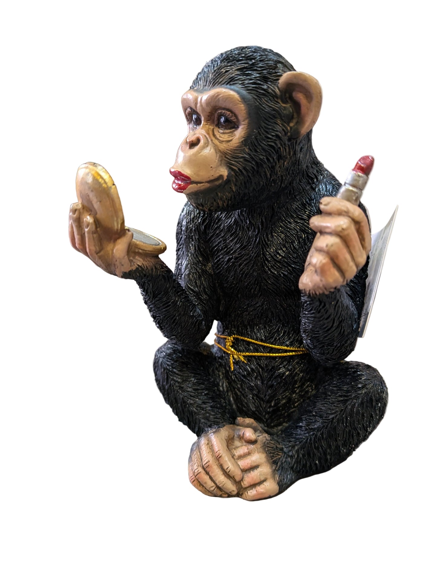 Cheeky Monkey with Lipstick and mirror Statue