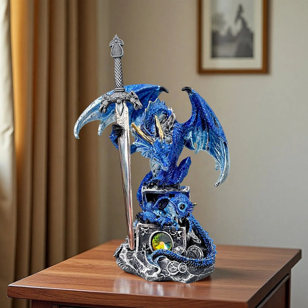 Dragon Statue | Gothic Dragon Ornament, Collectible Ender Figurine | Fantasy Resin Sculpture