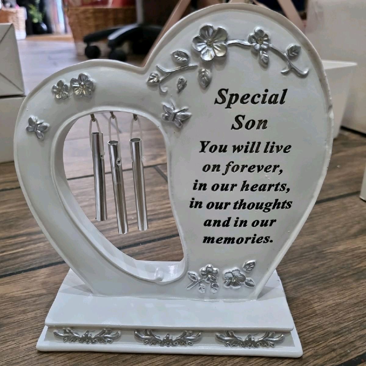Special Son Windchime Memorial Plaque Decor