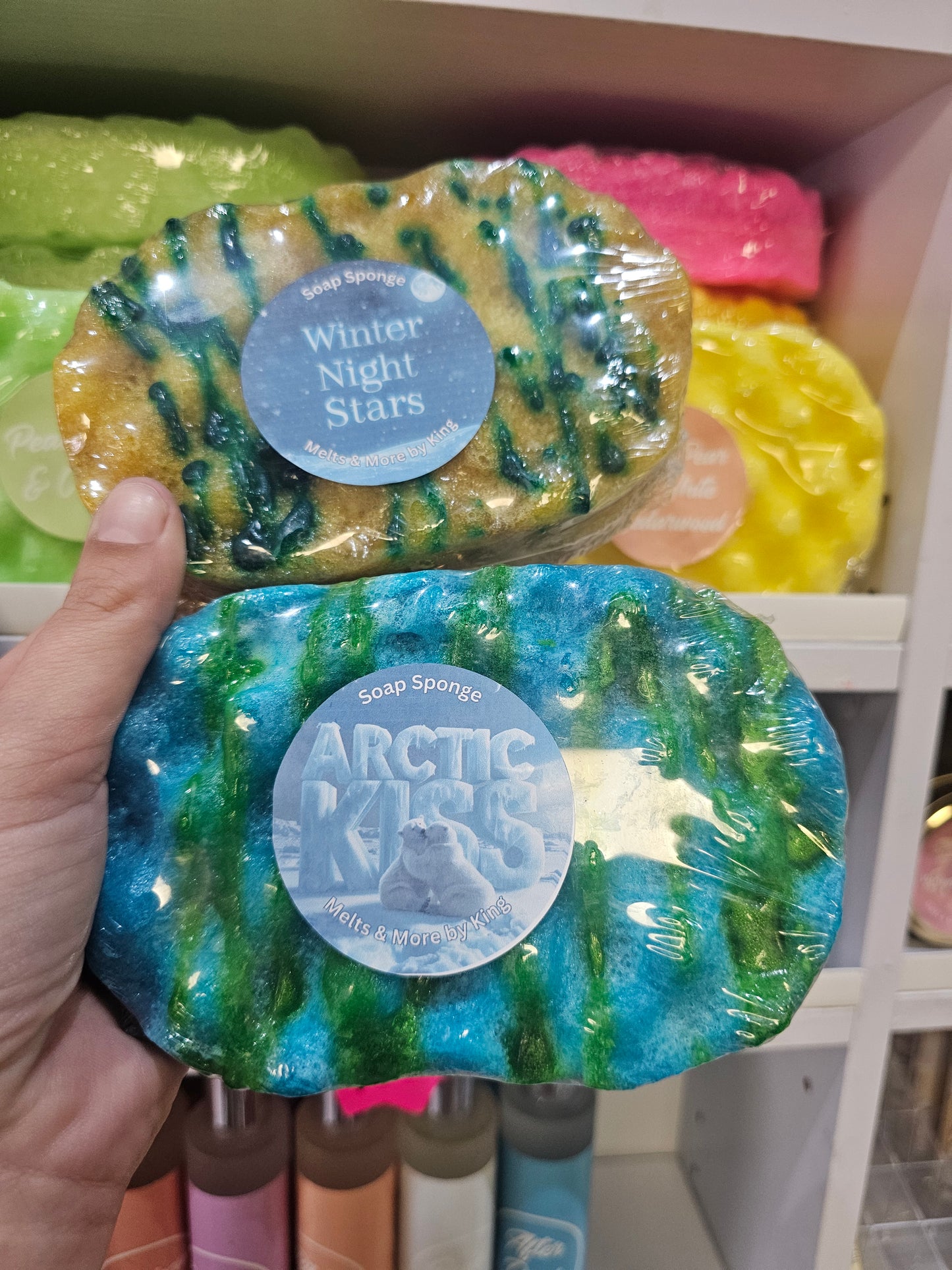 Christmas Themed Exfoliating Soap filled Sponges