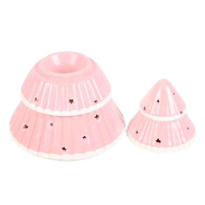 Pink Christmas Tree Wax Burner | Home Fragrance Decor Aroma