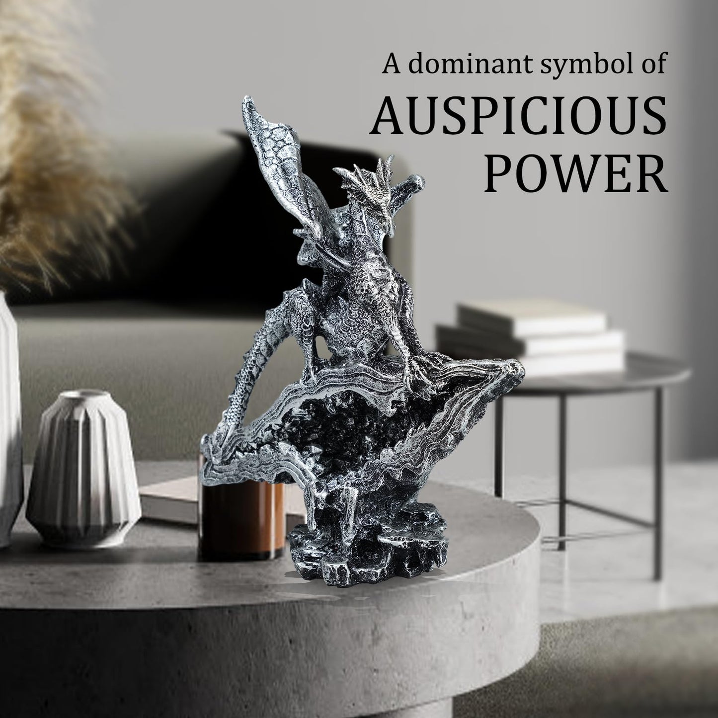 Gothic Dragon Ornament - Fantasy Resin Sculpture, Unique Decor