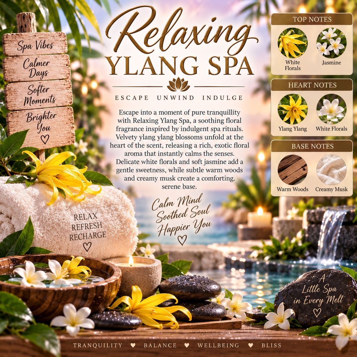 Spa and relaxation inspired wax melts various scents