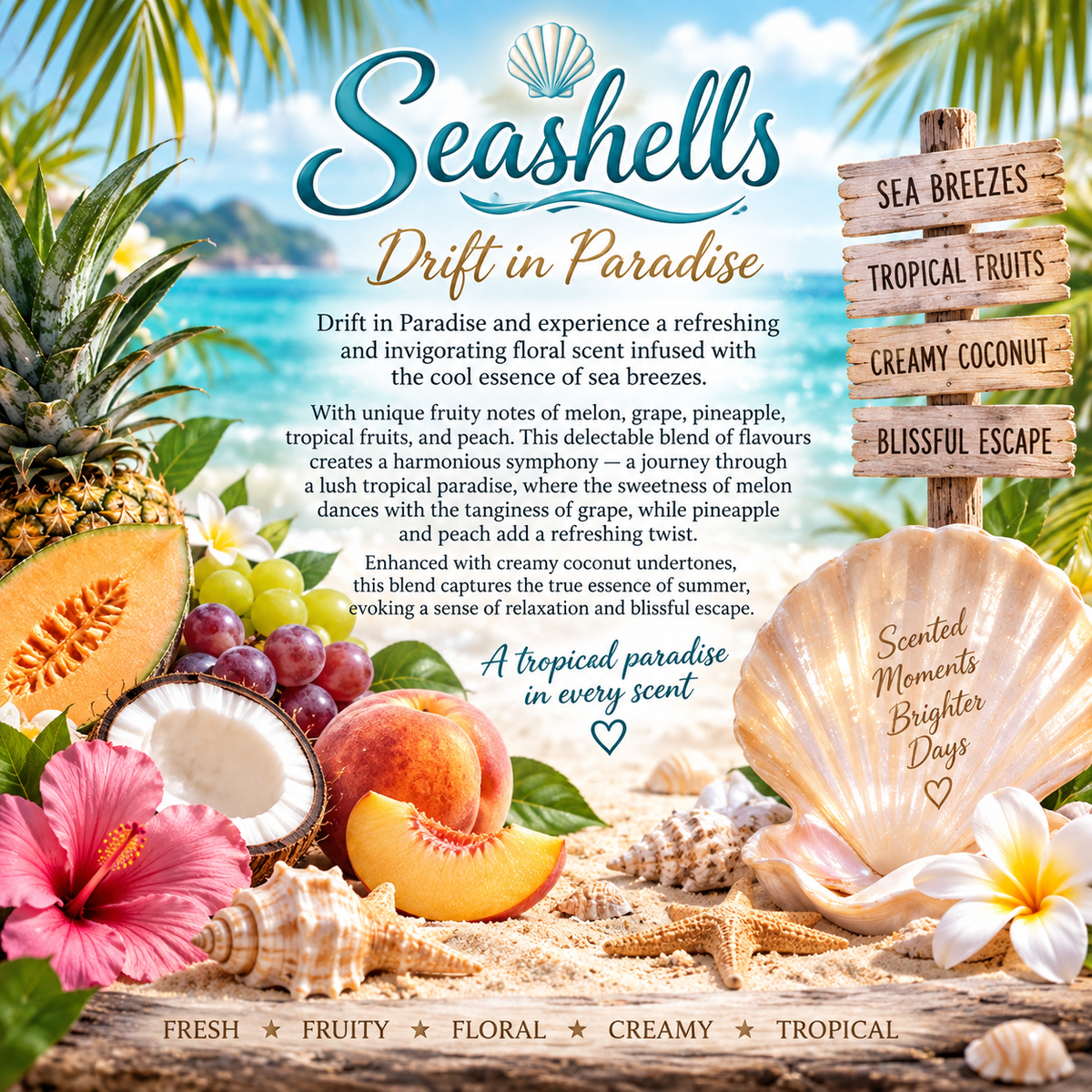 Wax melt bars inspired by Scents of the sea 50g
