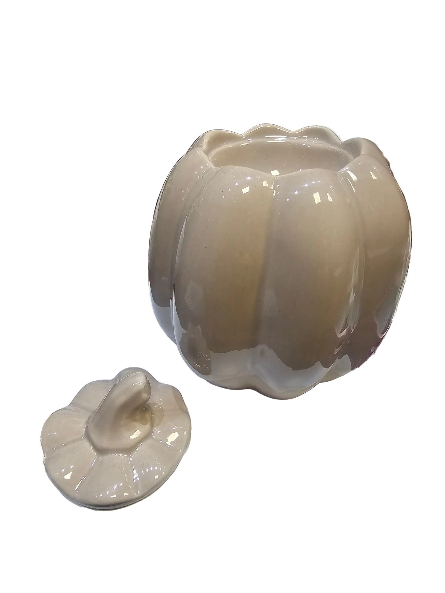 Stone coloured Pumpkin oil burner with lid