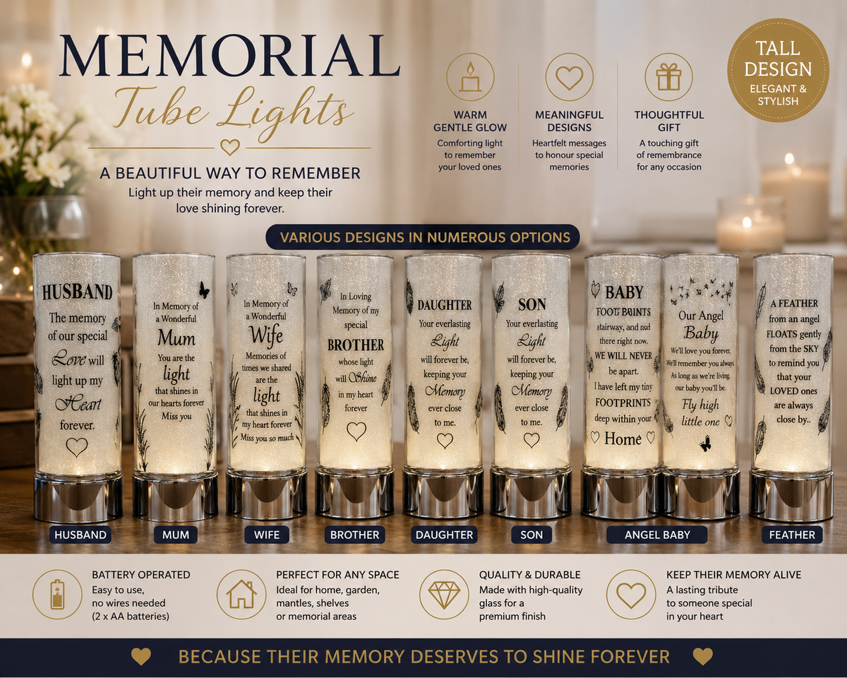 Tall Memorial Tube Lights, Various designs