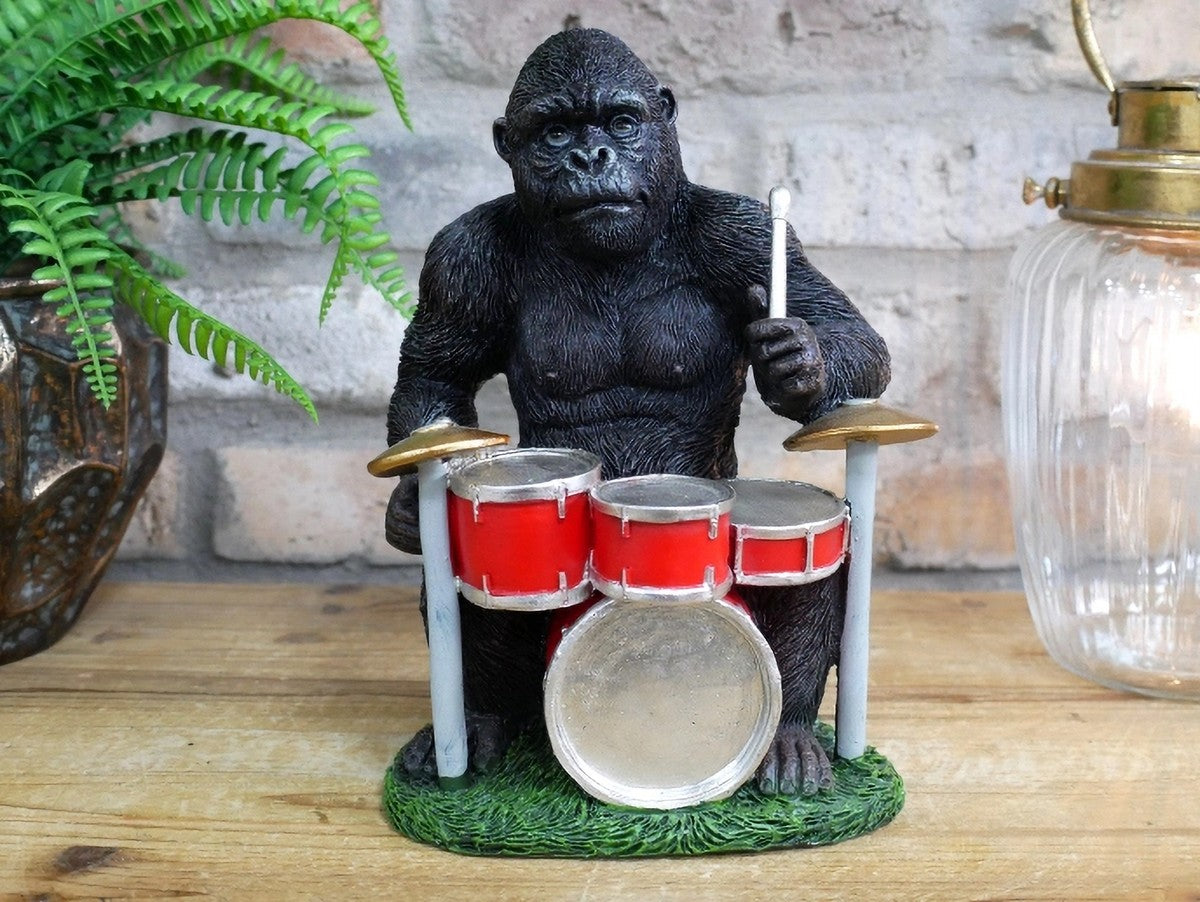 Drumming gorilla music ornament