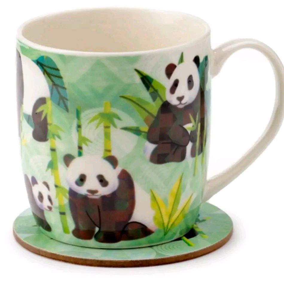 Panda Kingdom Porcelain Mug & Coaster Set