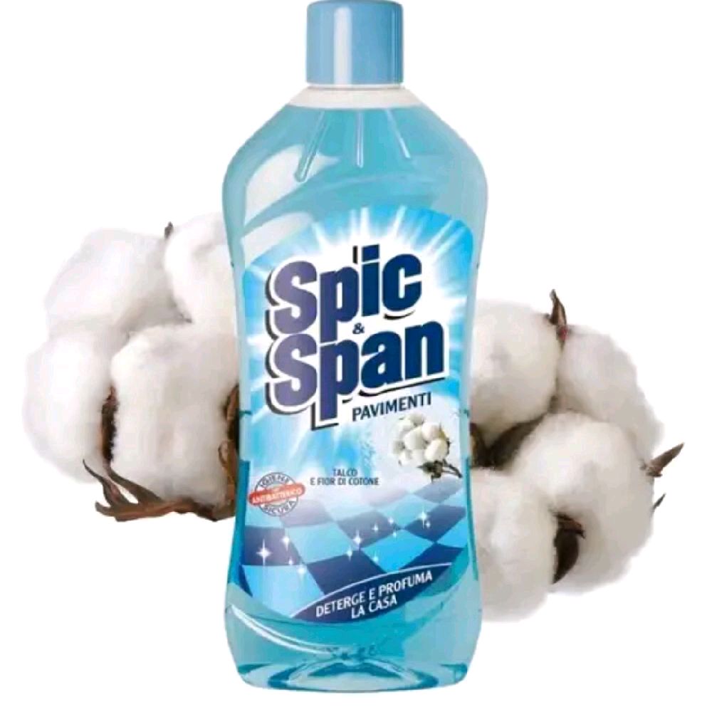 Spic & Span FLOORS 1LT Talc and Cotton Flower Detergent for Household Cleaning Cleaner Scented Fragrance with Talcum Powder and Cotton Flowers - Perfume