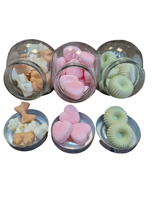Wax Melt Shapes in reusable glass jars