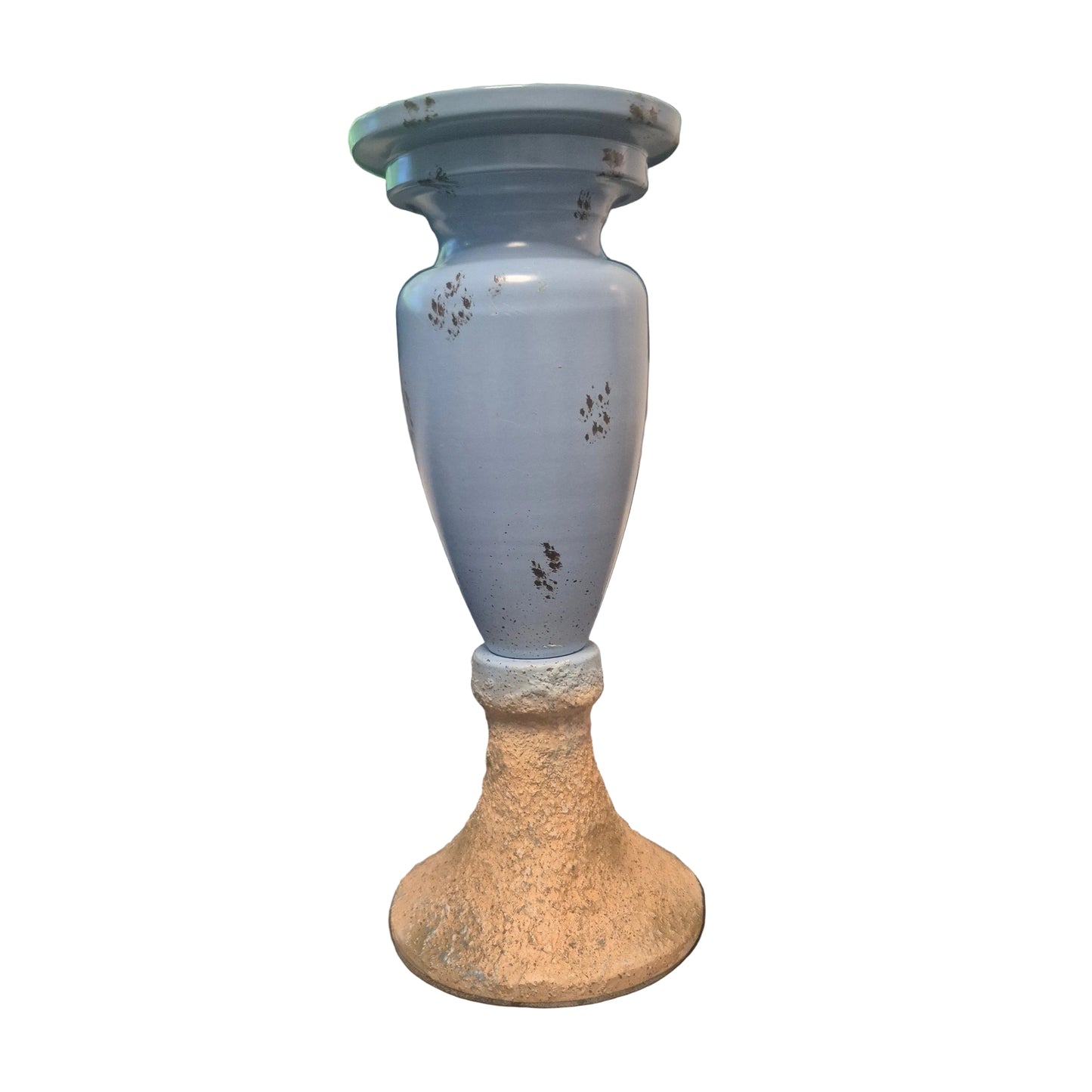 Vintage Coastal Metal Pillar Candle Holder