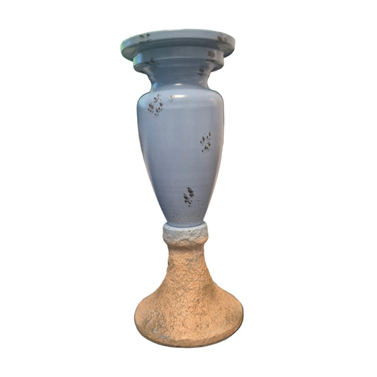 Vintage Coastal Metal Pillar Candle Holder