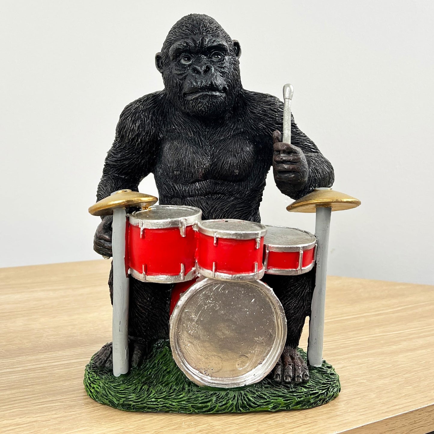 Drumming gorilla music ornament