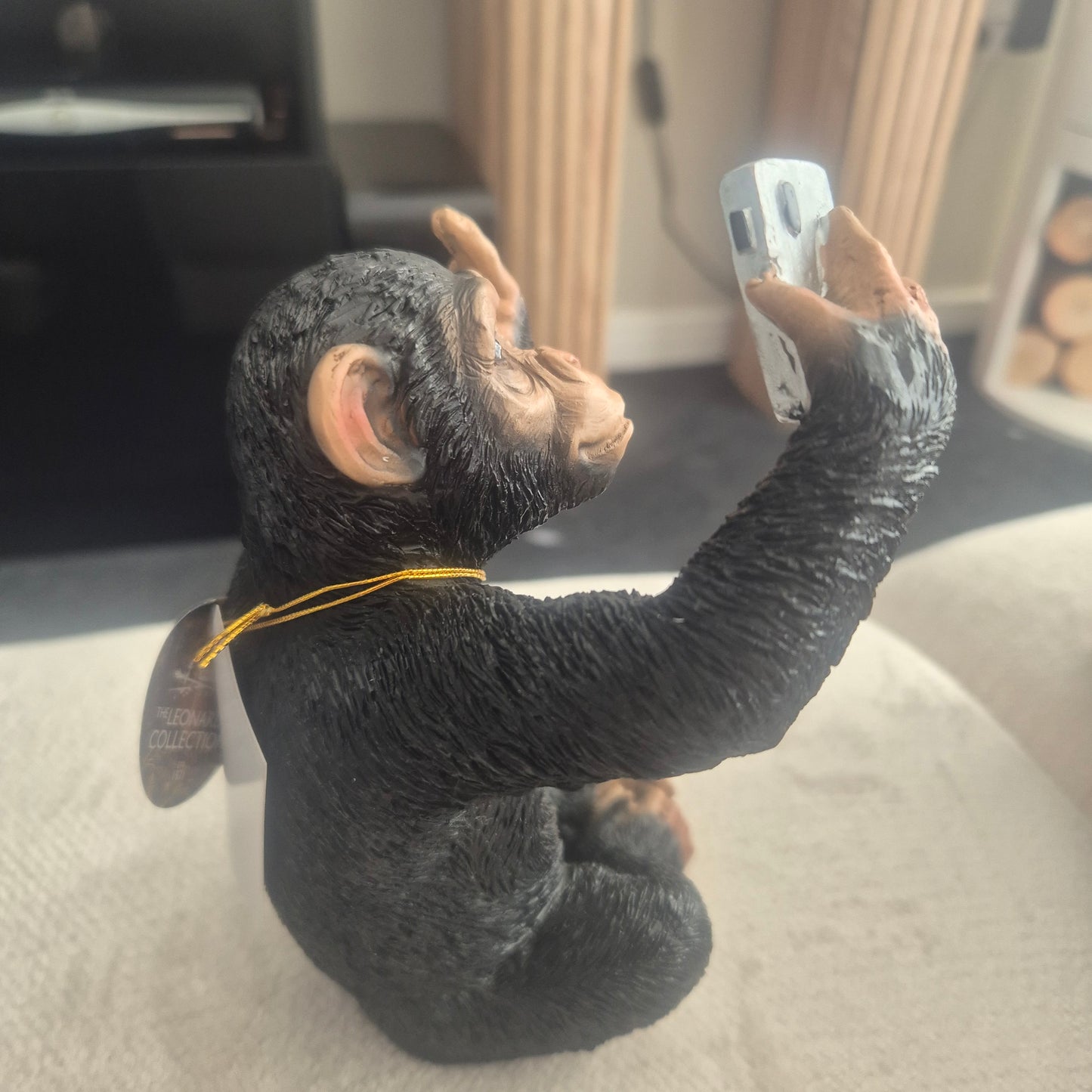 Selfie monkey with a finger up