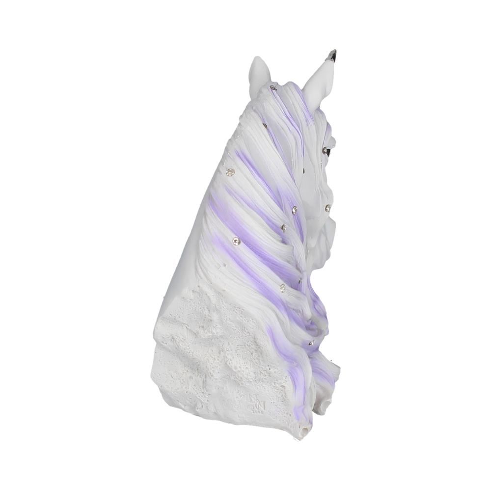 Jewelled Magnificence Small White Unicorn Bust Ornament 15cm