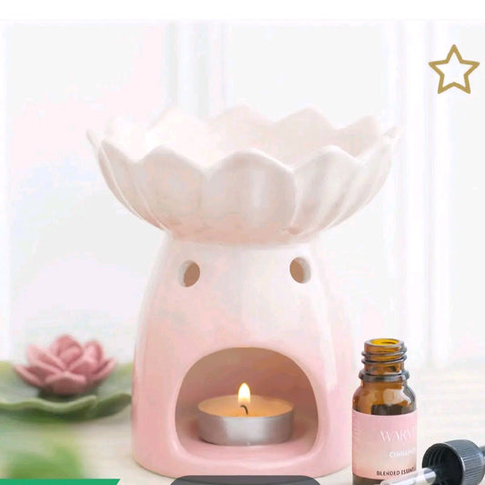pink water lilly oil burner and wax warmer