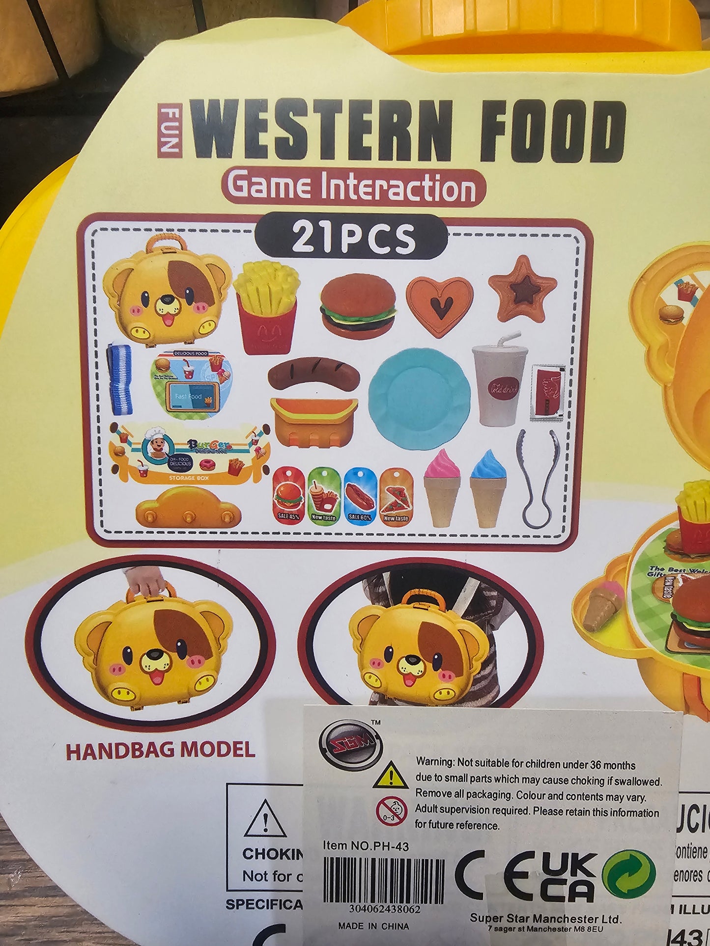 Children's 21-piece "Western Food" role-play toy kit