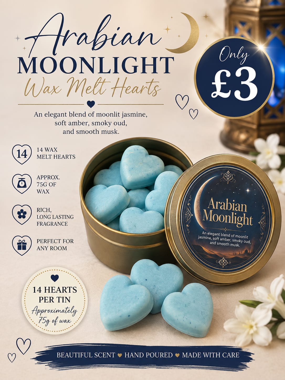Heart Wax Melts in storage tin