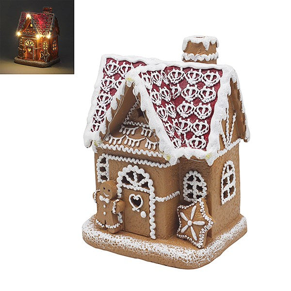 Xmas LED House Gingerbread Large