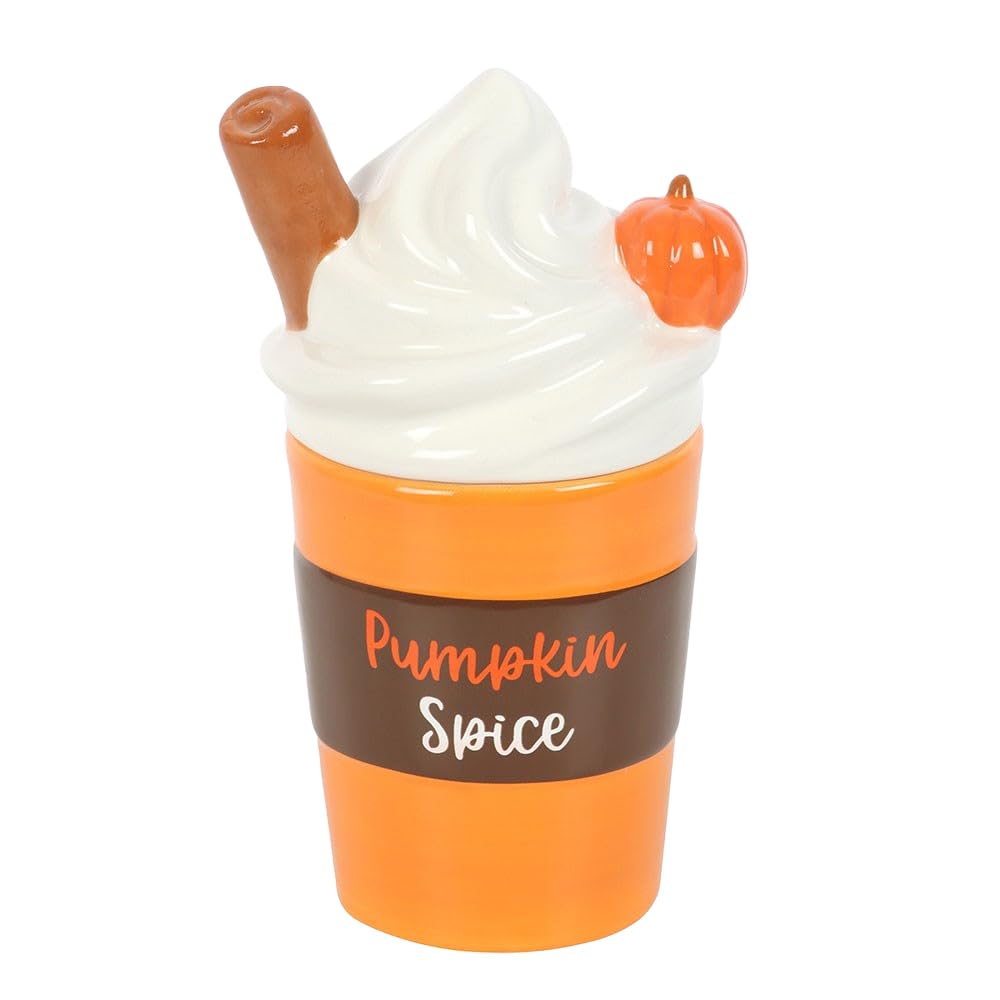 Pumpkin Spice Latte-shaped ceramic oil and wax burner.