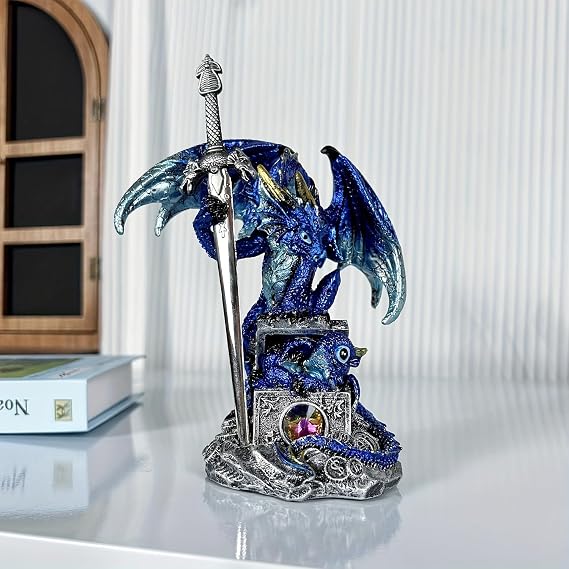 Dragon Statue | Gothic Dragon Ornament, Collectible Ender Figurine | Fantasy Resin Sculpture