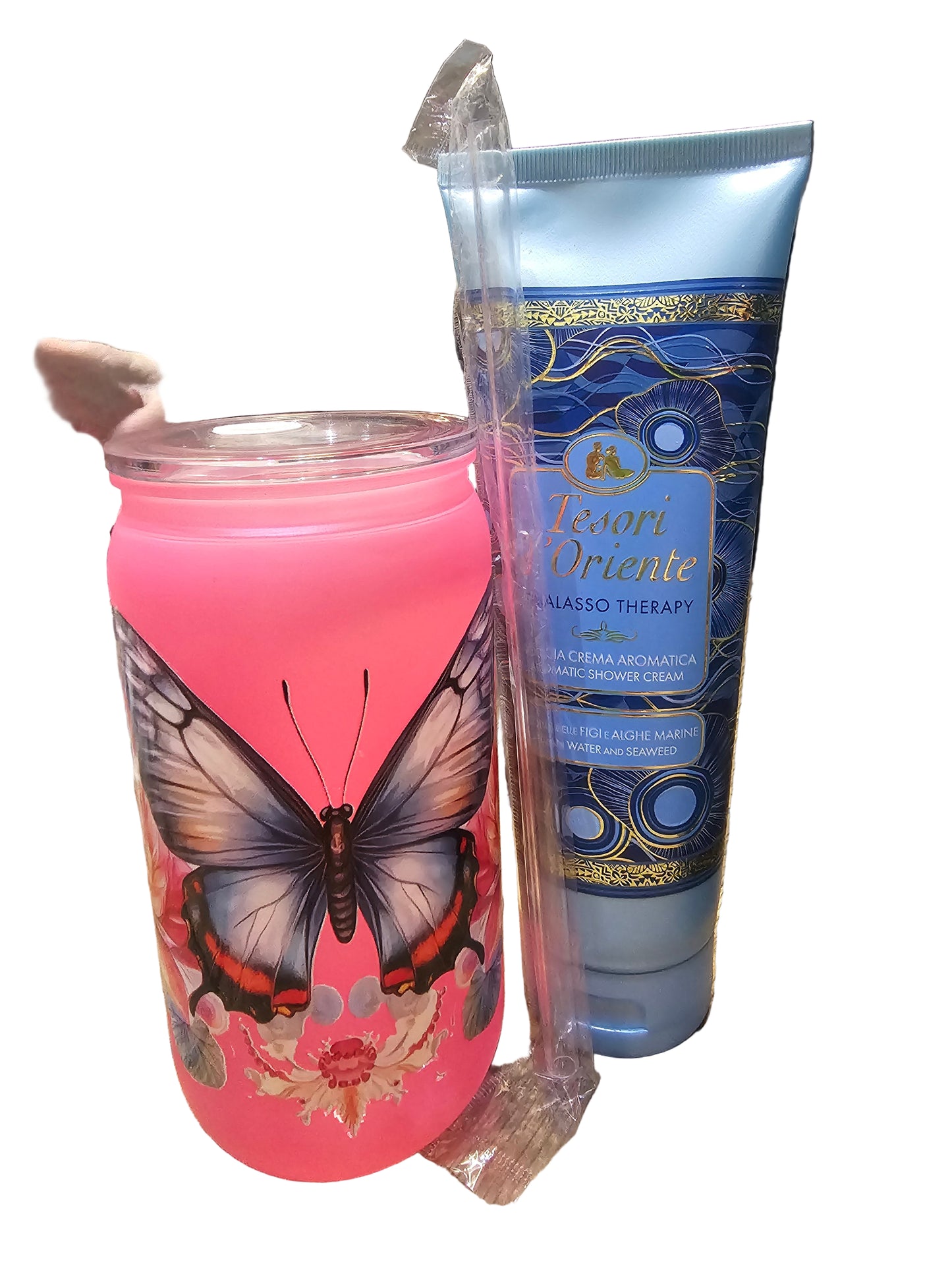 Butterfly Tumbler and Bath/Shower Cream Giftbox