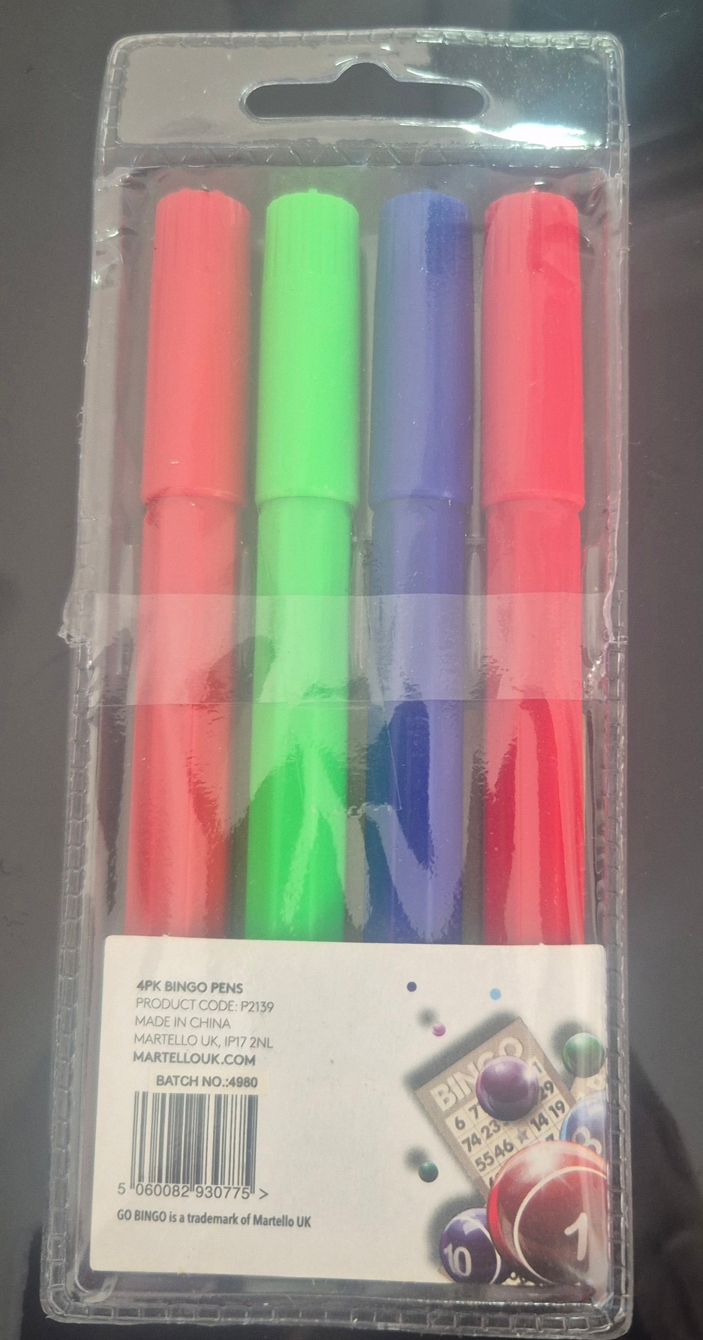 Set of 4  bingo pens