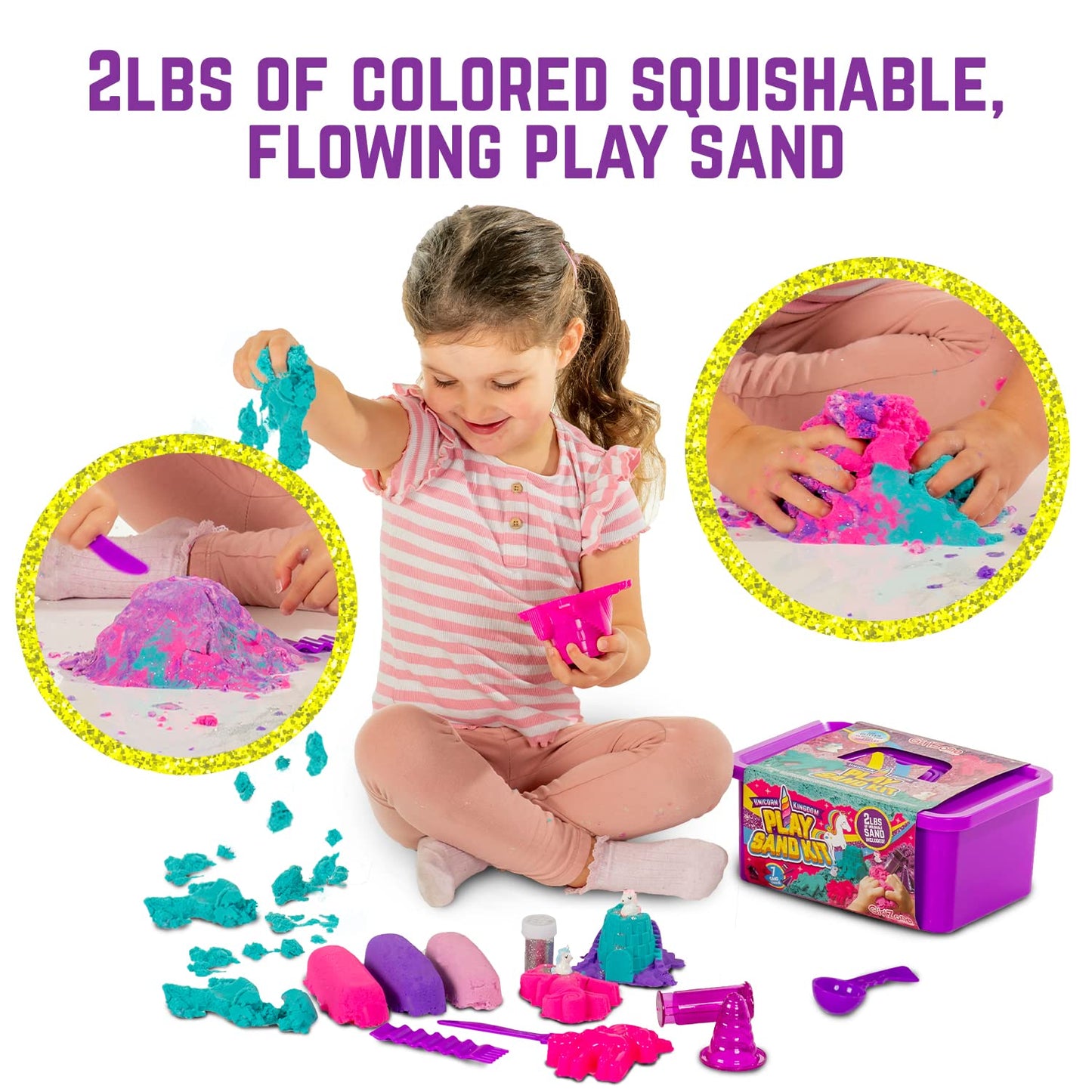 GirlZone Unicorn Kingdom Play Sand Kit.
