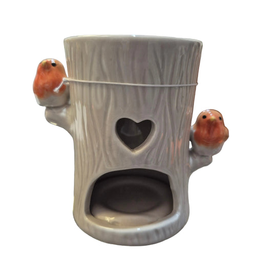 TINY WORLD BOXED ROBIN TREE SHAPED CERAMIC WAX MELT BURNER
