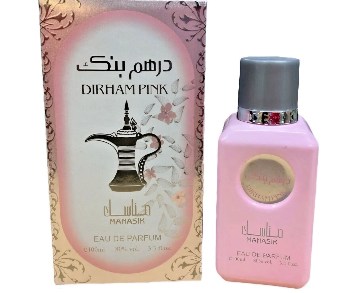 Dirham Pink Women's Perfume Spray EDP Arabic OUD Fragrance by Manasik 100ml New