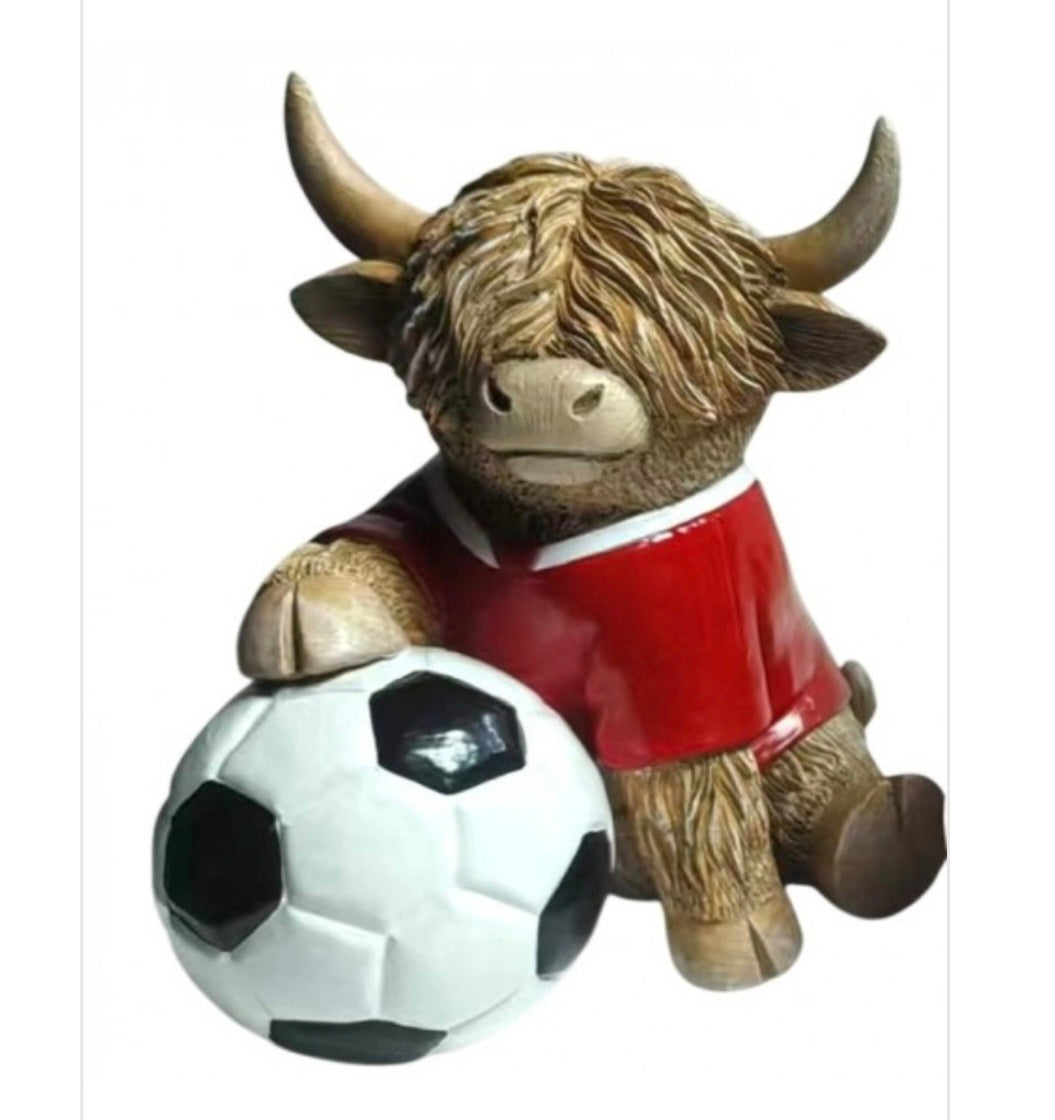 Highland cow red football