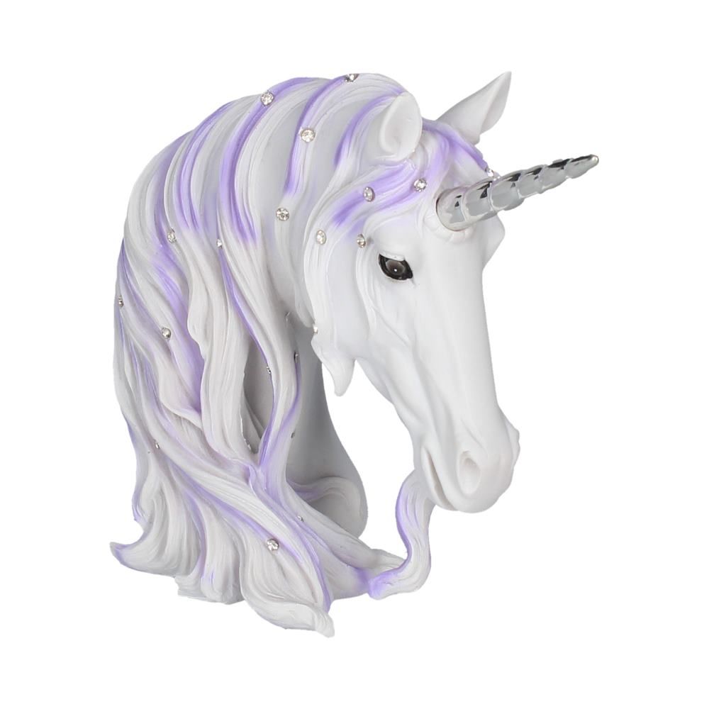 Jewelled Magnificence Small White Unicorn Bust Ornament 15cm